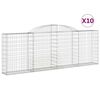 vidaXL Lučne gabionske ko&scaron;are 10kom 300x30x100/120cm pocinčano željezo