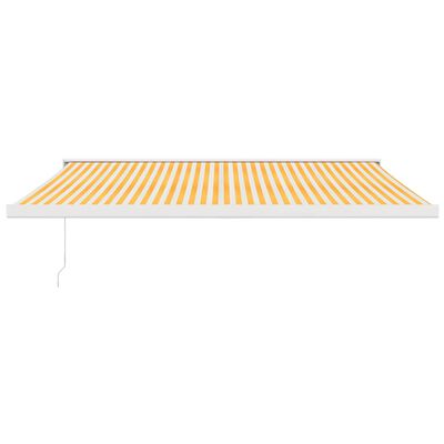 vidaXL Tenda na uvlačenje žuto-bijela 4,5x3 m od tkanine i aluminija