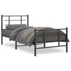 vidaXL Metalni okvir kreveta uzglavlje i podnožje crni 90 x 200 cm