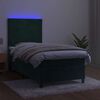 vidaXL Krevet box spring s madracem LED tamnozeleni 80 x 200 cm bar&scaron;un