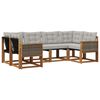 vidaXL Set vanjskih sofa 6 kom. Prirodna i Svjetlosiva