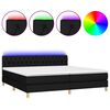 vidaXL Krevet box spring s madracem LED crni 200x200 cm od tkanine