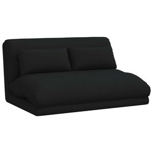 vidaXL Podesivi podni naslonjač Crna Tkanina