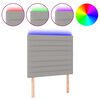 vidaXL LED uzglavlje svjetlosivo 90x5x118/128 cm od tkanine