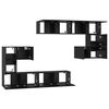 vidaXL TV Jedinice Zidne 4 pcs Crni hrast Konstruirano drvo