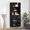 vidaXL Highboard Crni hrast 69,5 x 32,5 x 180 cm Konstruirano drvo