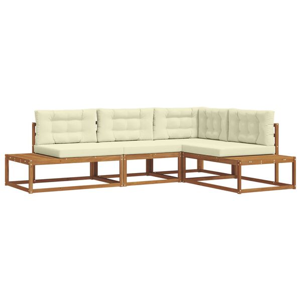 vidaXL Set vanjskih sofa 4 Komad Prirodna i krem