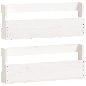 vidaXL Zidni stalci za cipele 2 kom bijeli 59x9x23 cm masivna borovina