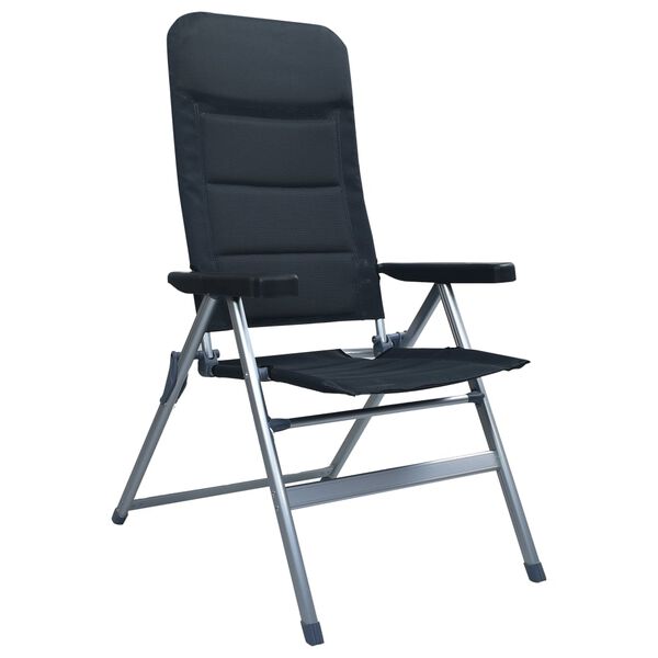 vidaXL Nagibne vrtne stolice 2 kom aluminijske crne