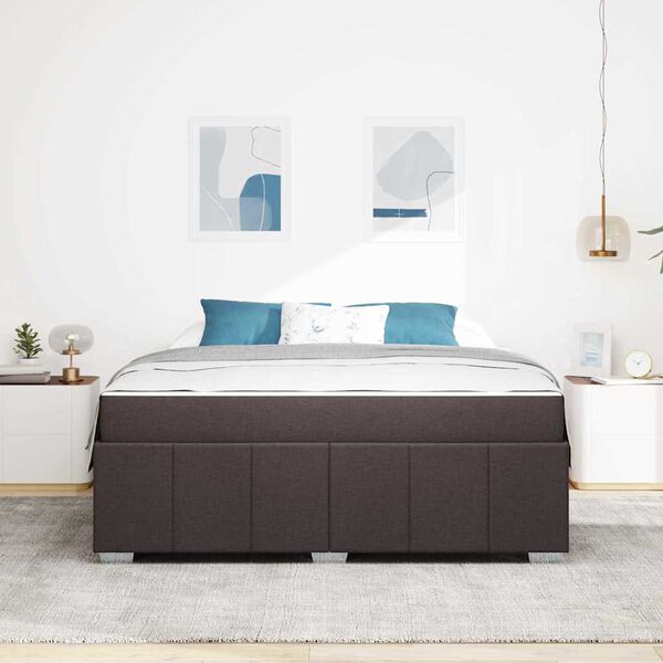 vidaXL Krevetna konstrukcija Tamno smeđa 180 x 200 cm tkanina