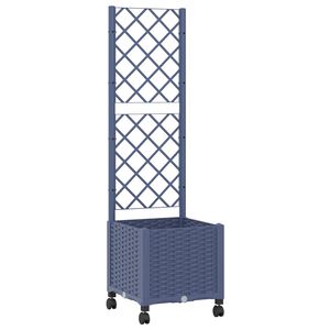 vidaXL Vrtni saksija s re&scaron;etkom i kotačima Plavo Sivo 40 x 40 x 146 cm