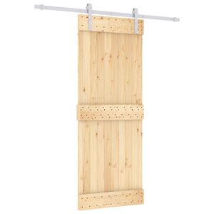 vidaXL Klizna vrata 80 x 210 cm Čvrsta borovina (neobrađena)