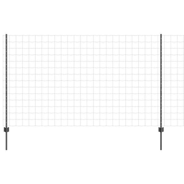 vidaXL Ograda s postovima Siva 1,4 x 10 m Čelik i PVC