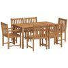 vidaXL Vrtni blagovaonski set od 7 dijelova 150 x 90 cm masivno tikovino drvo