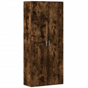 vidaXL Visoka komoda dimljeni hrast 80x35x180 cm konstruiranog drva