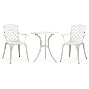 vidaXL 3-dijelni bistro set od lijevanog aluminija bijeli
