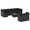 vidaXL 10-dijelni set vrtnih sofa s jastucima crni od poliratana