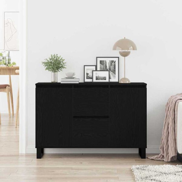 vidaXL Sideboard Crni hrast 101.5 x 35 x 70 cm Konstruirano drvo