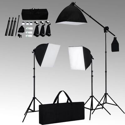 vidaXL Set rasvjete: 3 fotografske svjetiljke sa stativom i softboxom