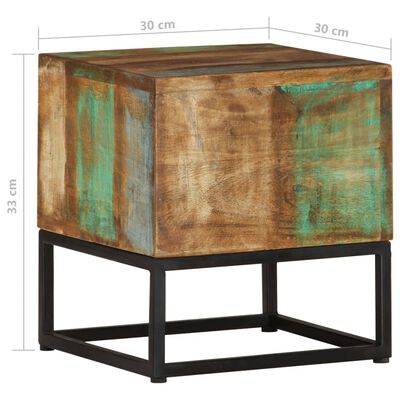vidaXL Bočni stolić 30 x 30 x 33 cm od masivnog obnovljenog drva