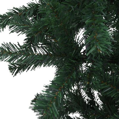 vidaXL Naopako umjetno osvijetljeno božićno drvce s kuglicama 150 cm
