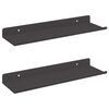 vidaXL Polica na zidu s policom Zidne 2 pcs Crna 80 x 9 x 2.5 cm