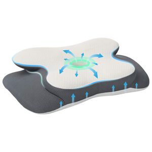 vidaXL Jastuk za vrat Bijeli Pjena za pamćenje 58 x 37,5 x 12 cm