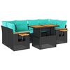 vidaXL 7-dijelni set vrtnih sofa od poliratana s jastucima crni