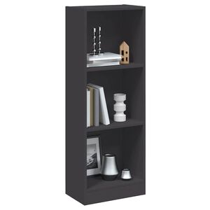 vidaXL Ormarić za knjige s 3 razine sivi 40x24x109cm konstruirano drvo