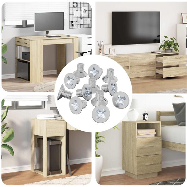 vidaXL Vijci s konusnom glavom 12 pcs Srebrno M4 x 6 mm Željezo