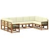 vidaXL Set vanjskih sofa 9 kom. 9-sjedala Prirodna i krem