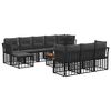 vidaXL Set vanjskih sofa 11 pcs Crna i tamno siva Poliester