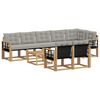 vidaXL Set vanjskih sofa s jastukom 9 pcs Bijela i svjetlosiva