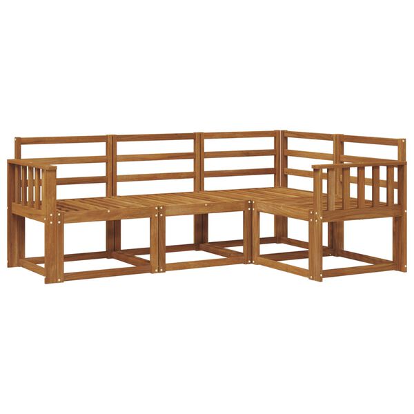 vidaXL Set vanjskih sofa 4 pcs Prirodna Čvrsto drvo akacije
