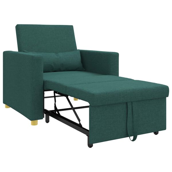vidaXL Sofa na razvlačenje Singl Tamnozelena 90 x 165 x 87 cm tkanina