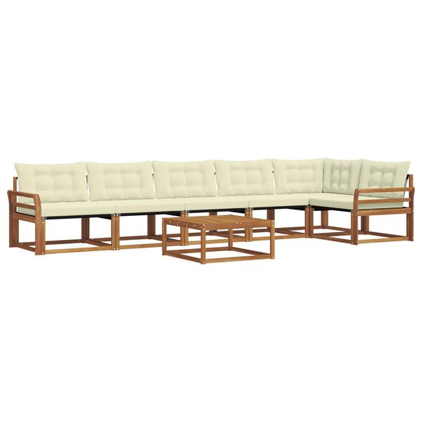 vidaXL Set vanjskih sofa s jastukom 7 pcs Prirodna i krem