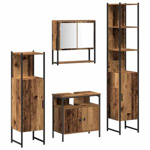 vidaXL Set namje&scaron;taja za kupaonicu 4 pcs Staro drvo Konstruirano drvo