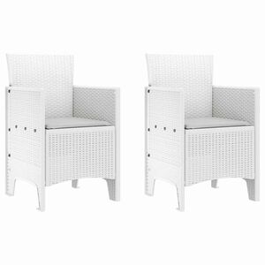 vidaXL Vrtna stolica 2 pcs Bijelo 53 x 49 x 85 cm PP