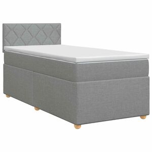 vidaXL Boxspring krevet s madracem Svjetlosiva 90 x 190 cm Tkanina