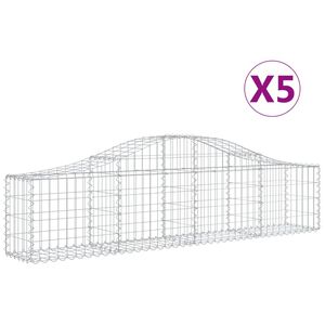 vidaXL Lučne gabionske ko&scaron;are 5 kom 200x30x40/60 cm pocinčano željezo