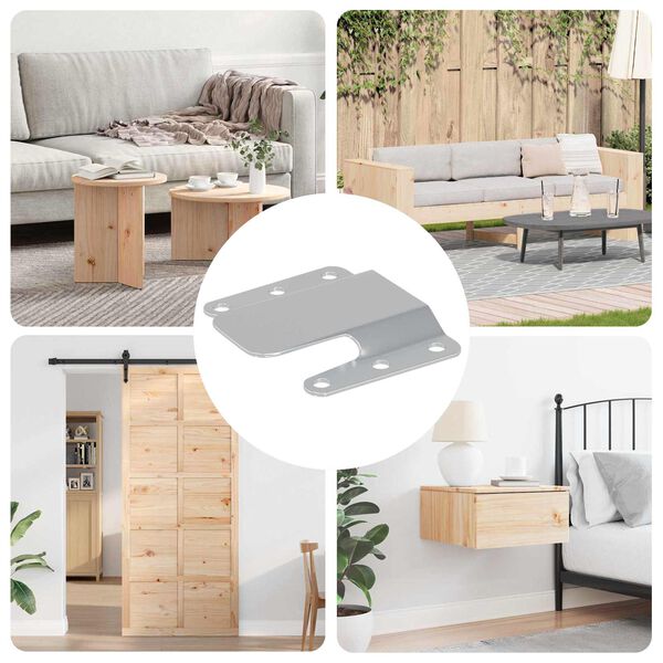 vidaXL Držač za ravno montiranje 12 pcs Srebrno 75 x 66 mm Čelik