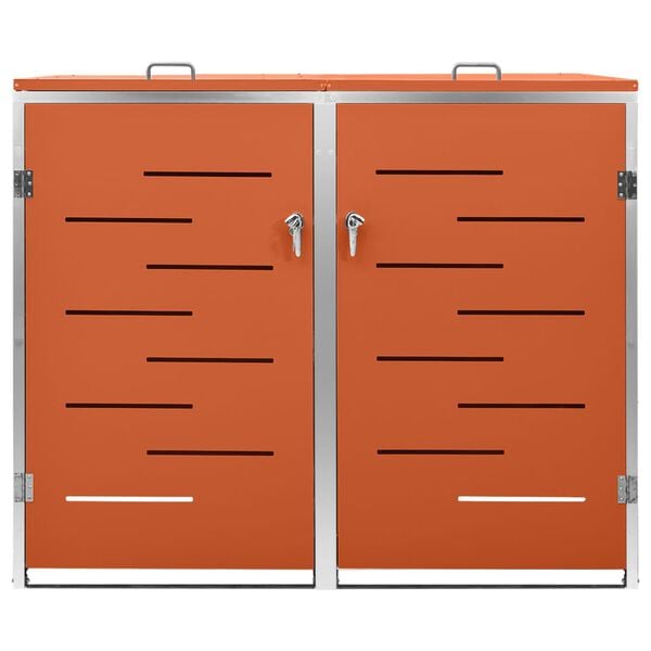 vidaXL Spremi&scaron;te za dvije kante za smeće 138 x 77,5 x 112,5 cm čelično