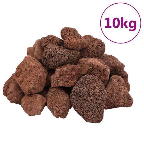 vidaXL Vulkansko kamenje 10 kg crveno 5 - 8 cm