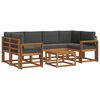 vidaXL Set vanjskih sofa s jastukom 7 pcs Prirodna i antracit