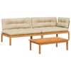 vidaXL 3-dijelni set vrtnih sofa od paleta s jastucima od drva bagrema