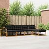 vidaXL Set vanjskih sofa s jastukom 5 pcs Prirodna i crna
