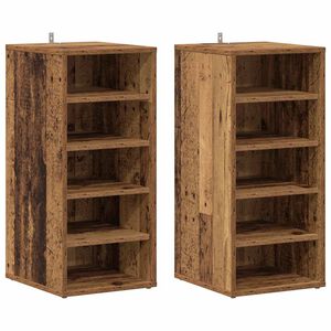 vidaXL Ormari za cipele 2 kom staro drvo 32x35x70 cm konstruirano drvo