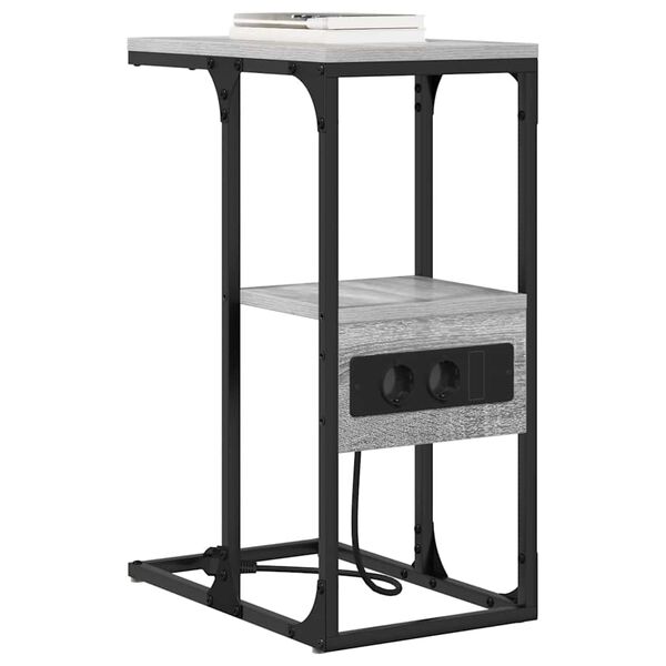 vidaXL Noćni ormar s ladicama Sivi hrast sonoma 41.5 x 26 x 60.5 cm