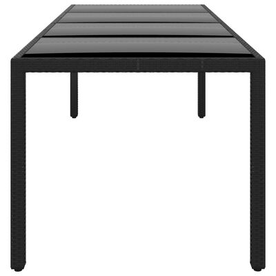 vidaXL Vrtni stol 250x100x75 cm od kaljenog stakla i poliratana crni