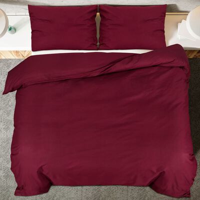 vidaXL Set posteljine za poplun Bordo 260 x 240 cm pamučni